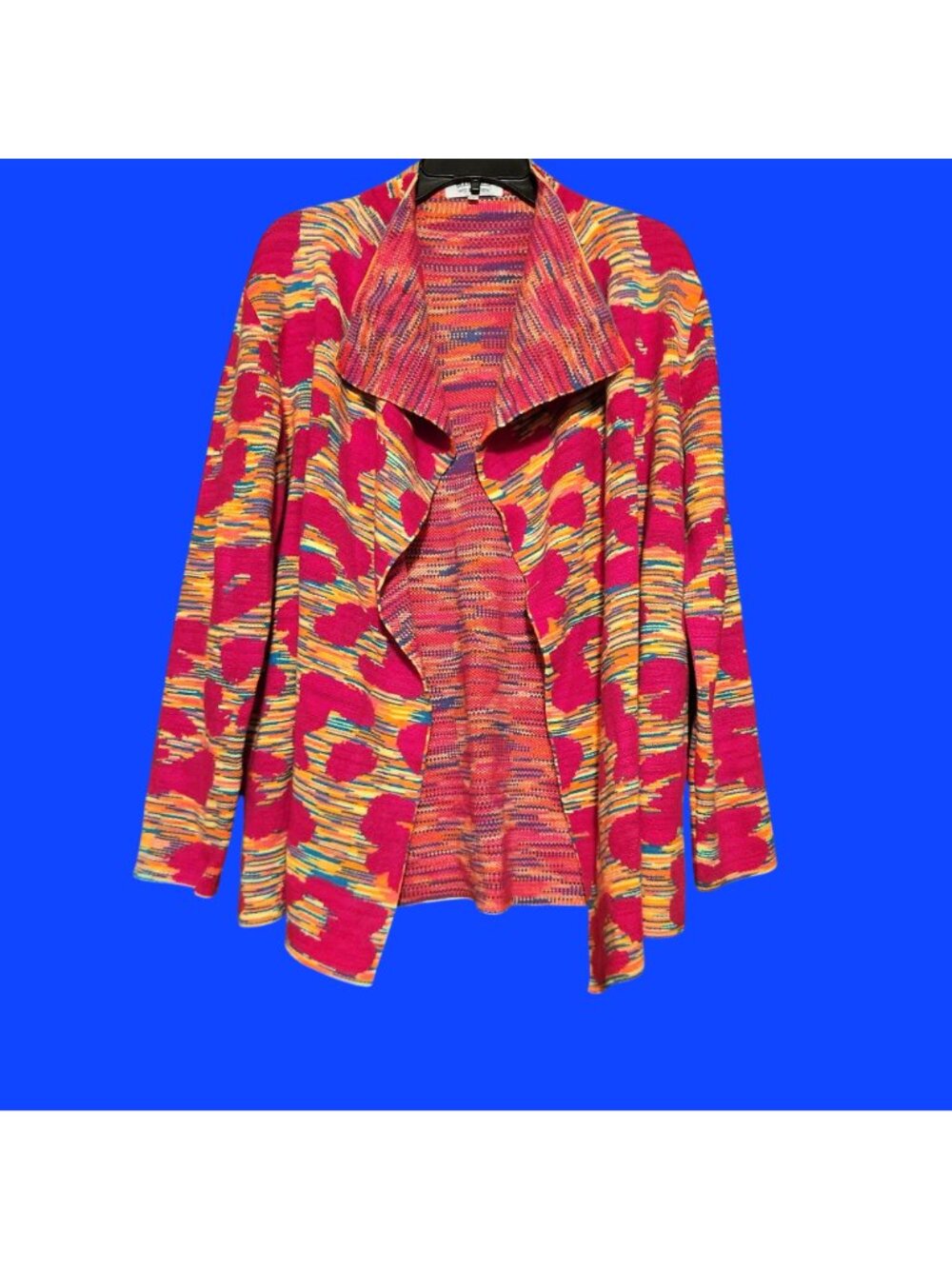 Crazy Train Colorful Open Front Cardigan Multicolor Knit Lightweight